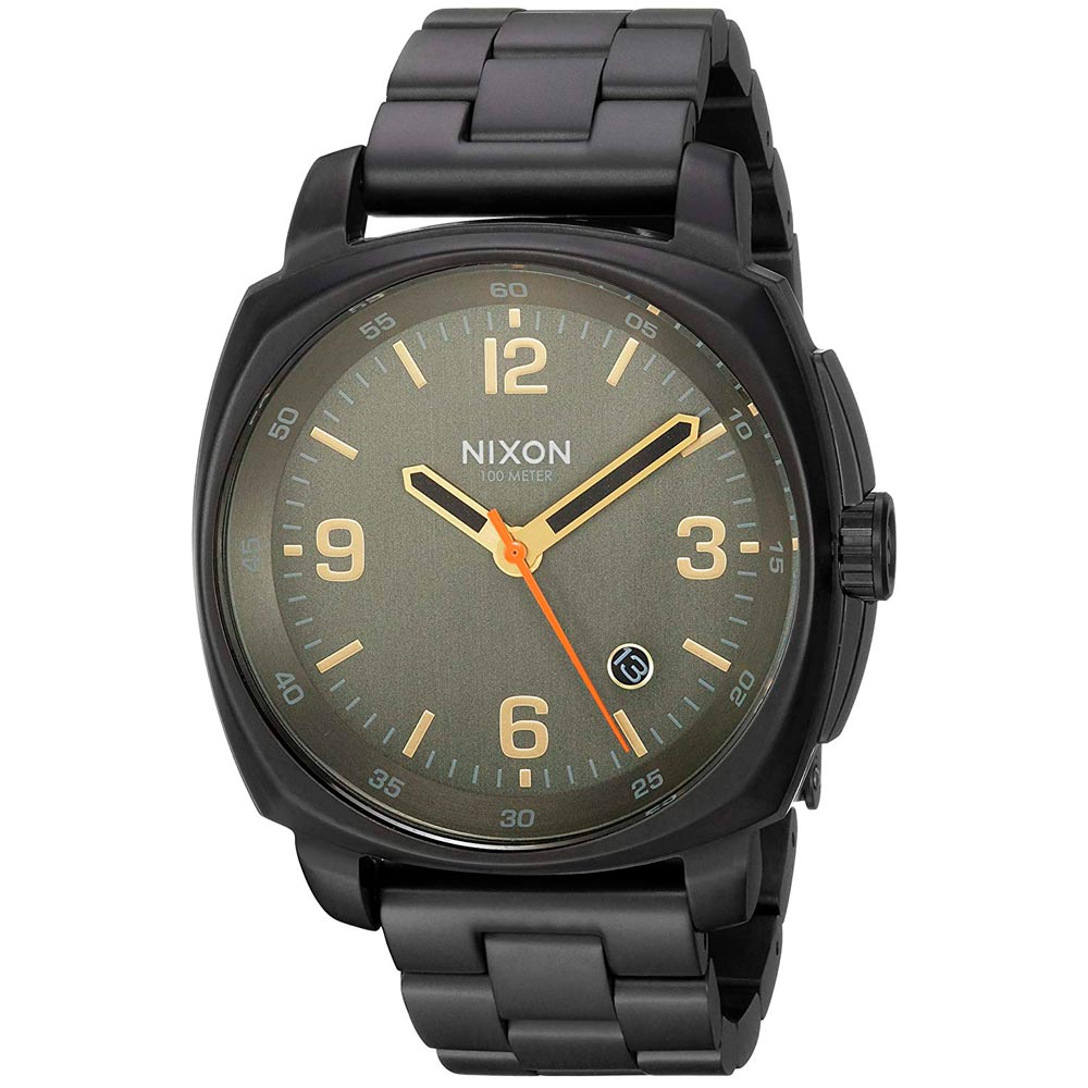 Reloj Nixon Charger A10721032 Para Hombre Fecha Acero Inoxidable Negro Verde