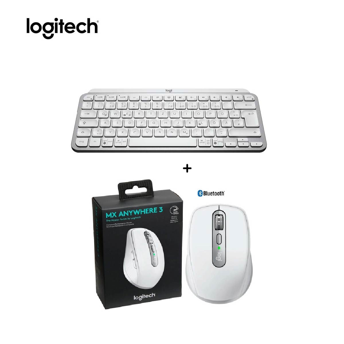 Combo Teclado Logitech MX Keys + Mouse Mx Anywhere 3 Wireless Gris