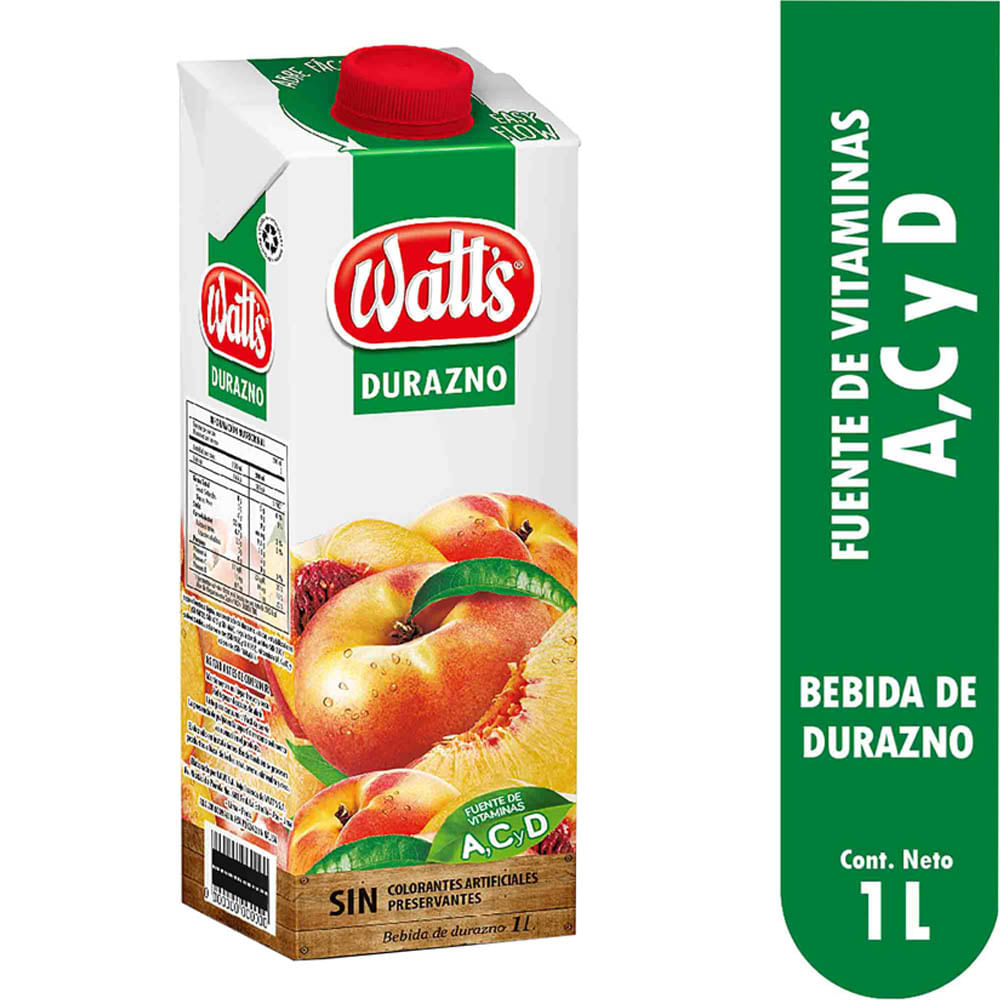 Bebida WATT'S Durazno Caja 1L