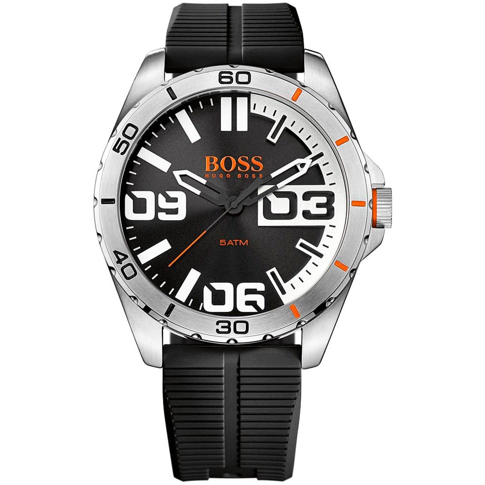 Reloj Hugo Boss Berlin 1513285 Para Hombre Acero Inoxidable Correa de Silicona Negro