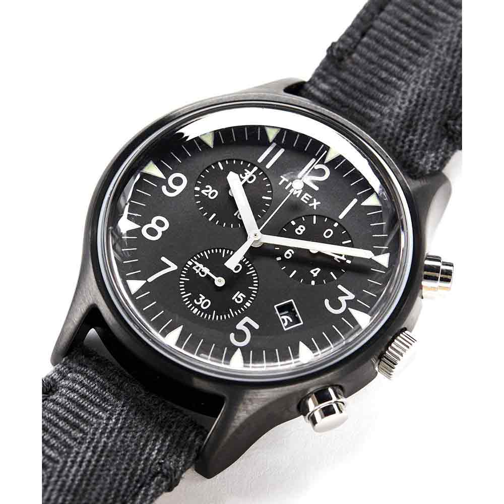 Reloj Timex MK1 TW2R68700 Para Hombre Luz de Fondo Indiglo Cronómetro Correa de Tela Gris