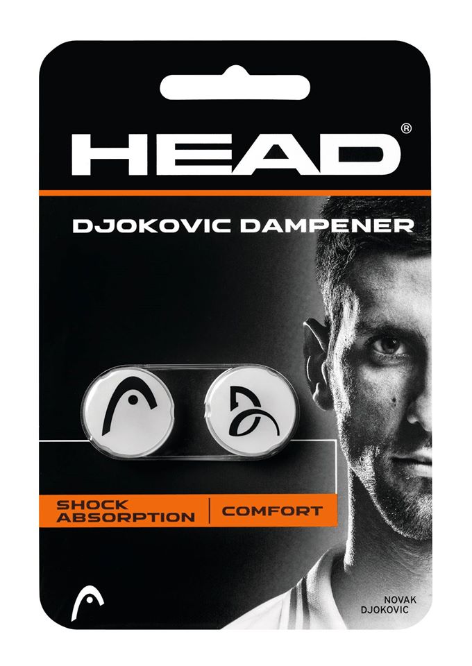 Pack de 2 Antivibradores Head para Raquetas de Tenis Djokovic Dampener Blanco/Negro