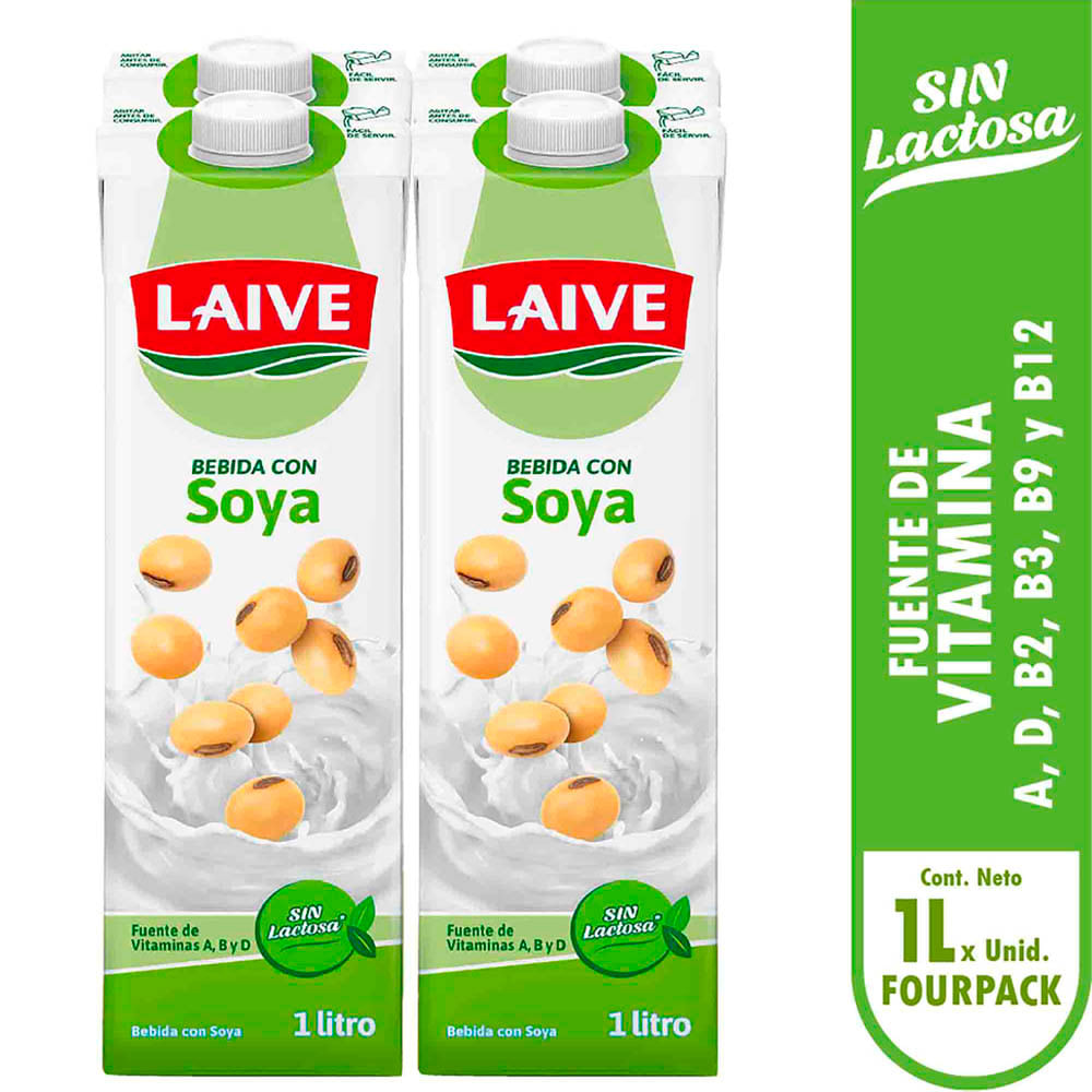 Bebida de Soya LAIVE Paquete 4un