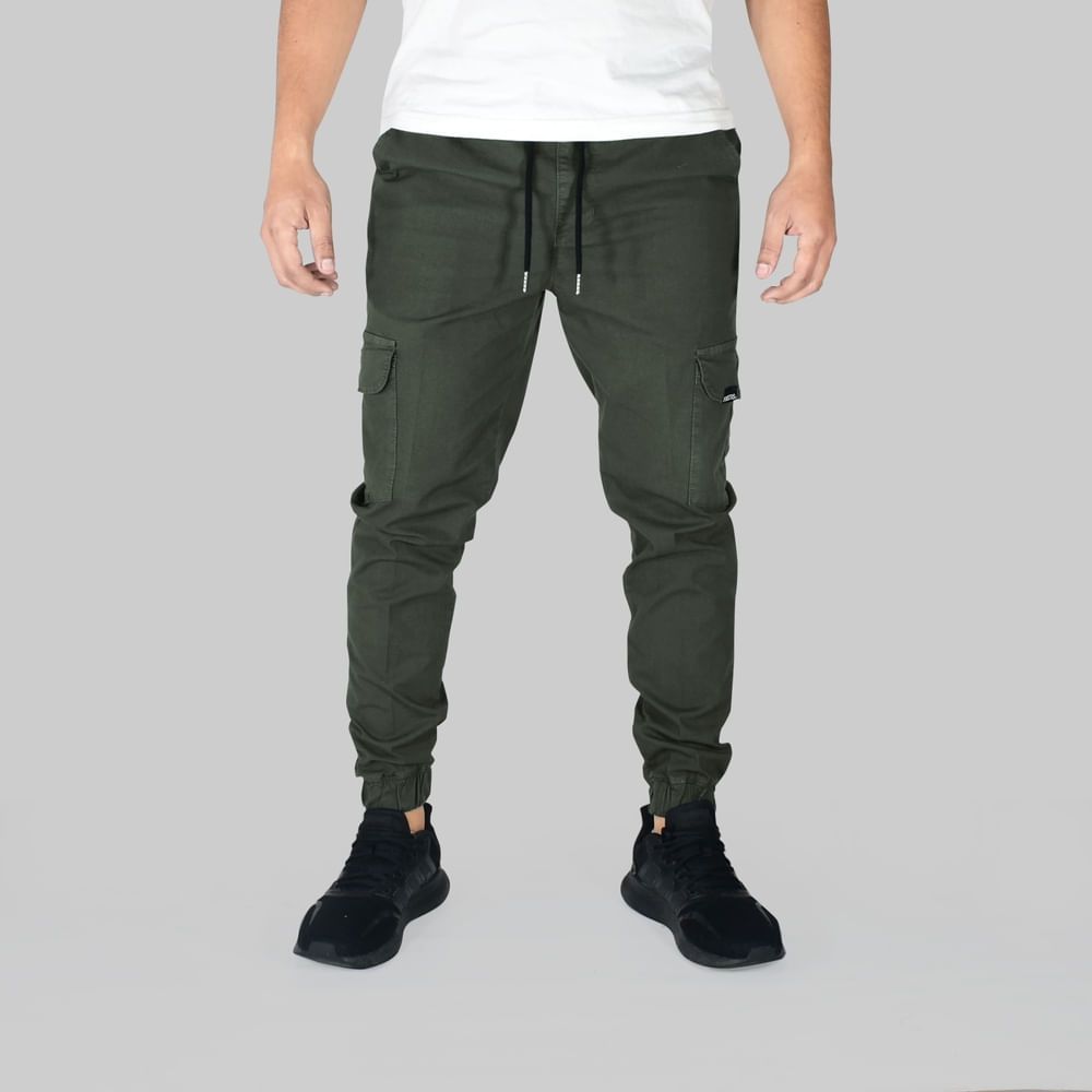 Jogger Cargo Drill Semipitillo Yonisters Clothing Verde