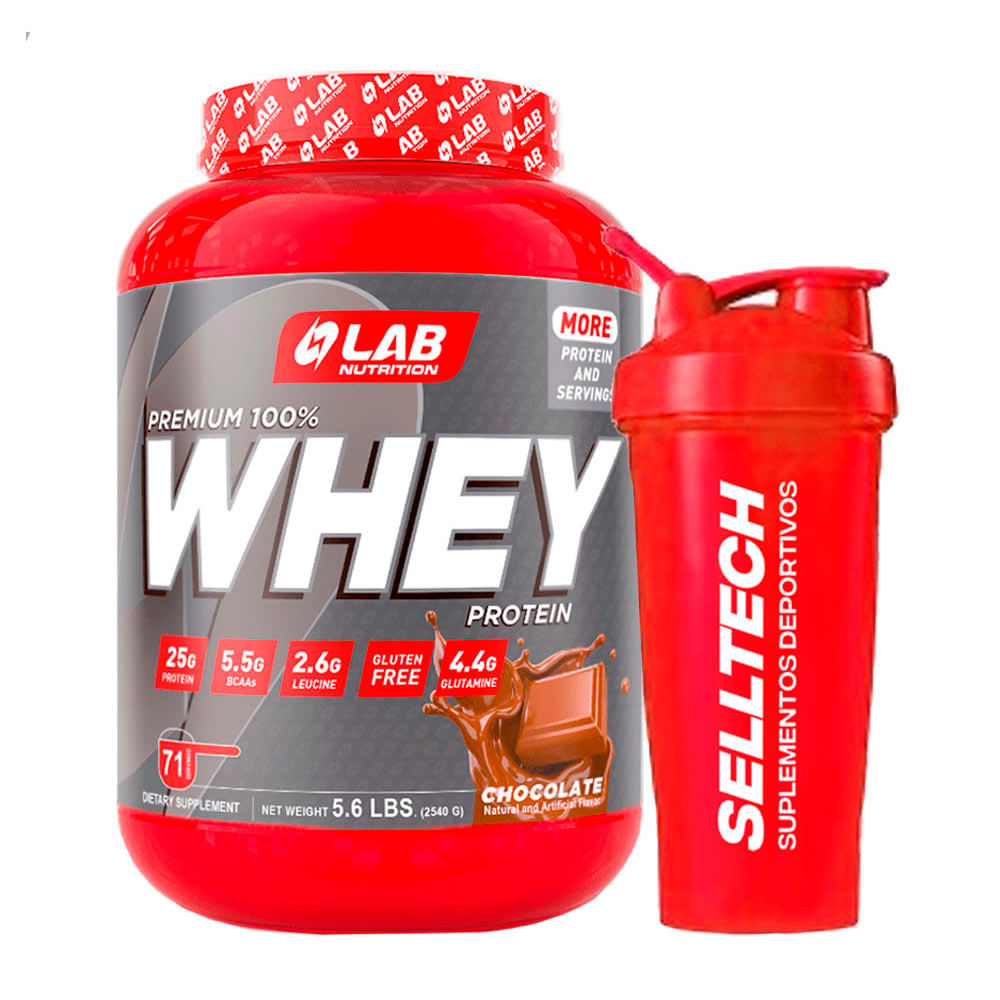Proteína Lab Nutrition Premium Whey 5.5 Lb Chocolate + Shaker
