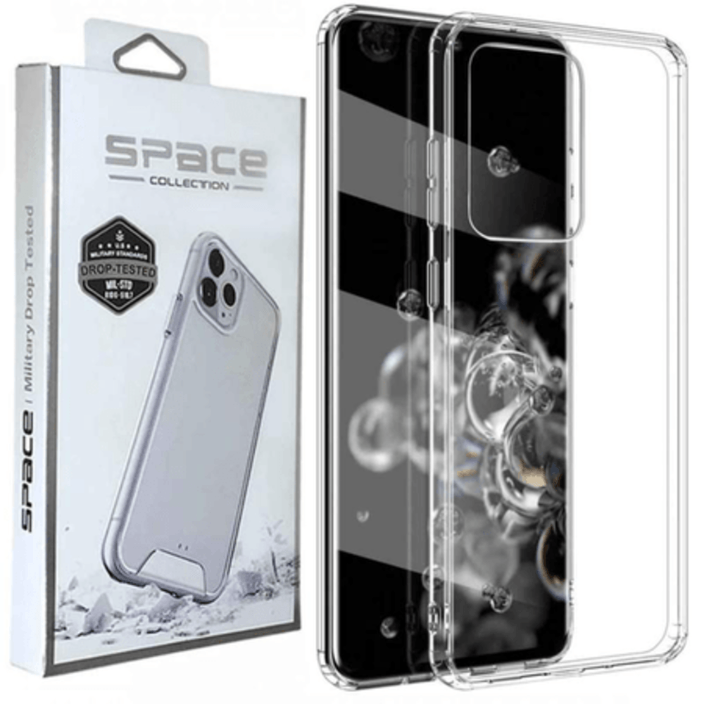 Case Space y Mica Vidrio Full Glue Samsung S20 Plus Transparente