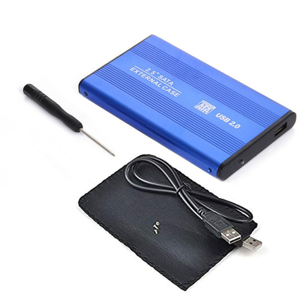 Case Disco Duro Externo Sata 2.5" USB 2.0 Laptop Azul