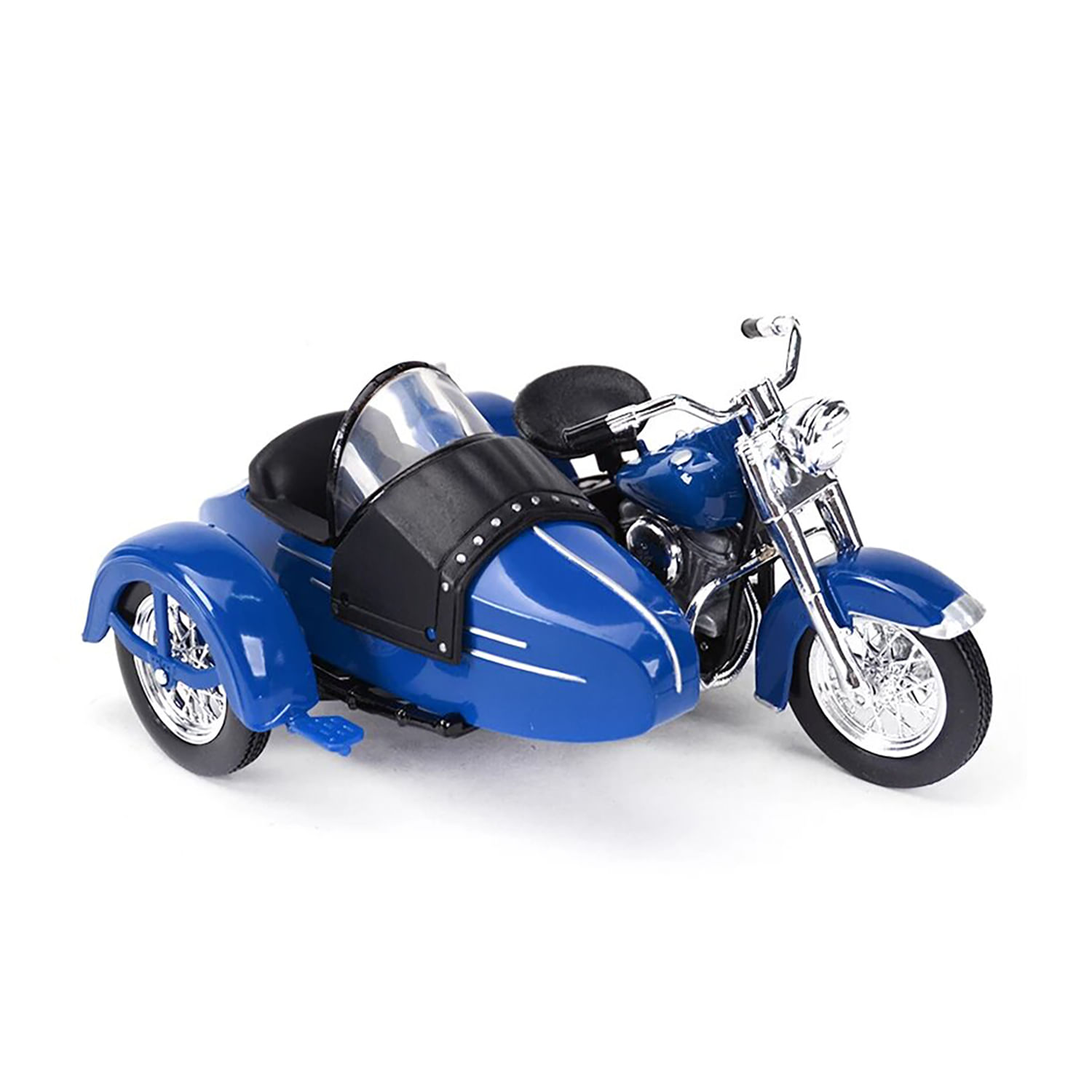 Juguete Moto a Escala 1:18 Harley-Davidson Carro Lateral y de Servicio Azul